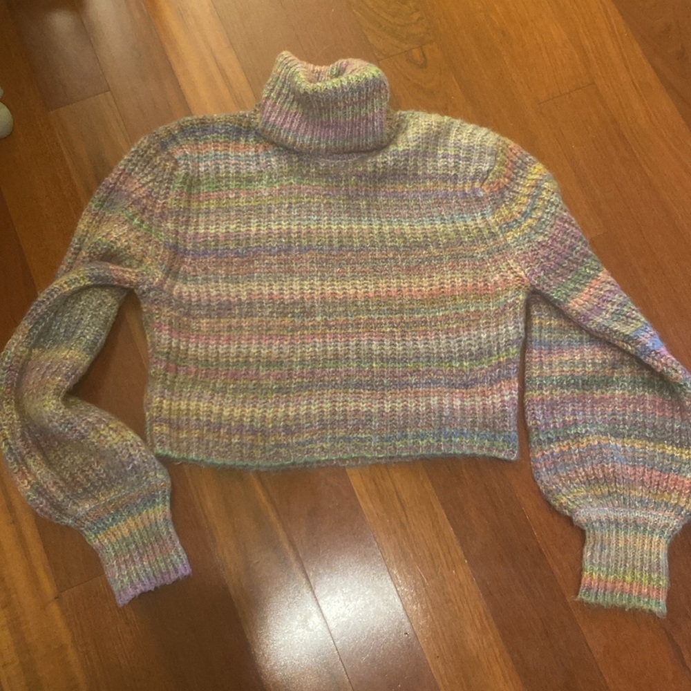 Top Shop Multi Color Sweater Top Size 4-6 Euc Pri… - image 7